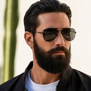 WMP Black Aviator Sunglasses